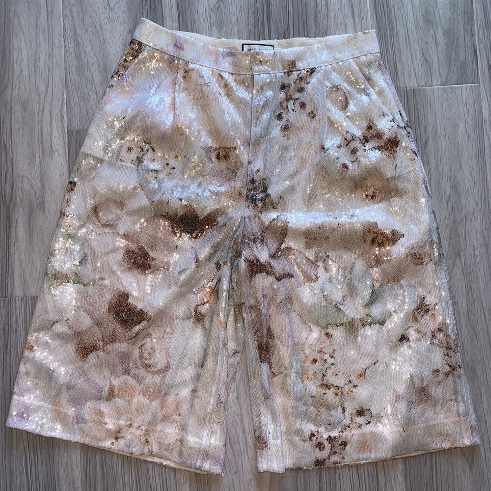 NWOT Paul & Joe Sequin Cropped Floral Pants